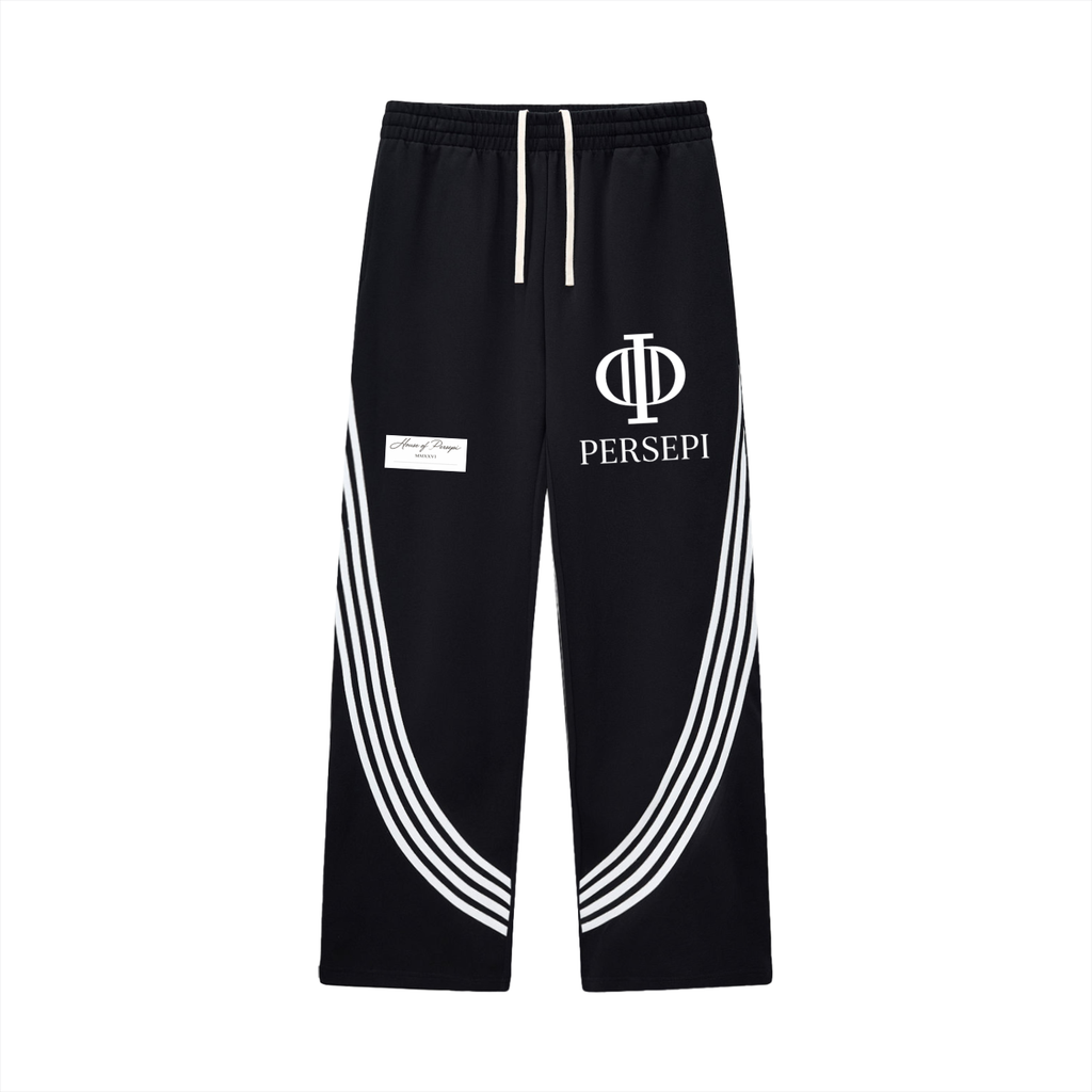 Curved Stripe Straight Sweatpants