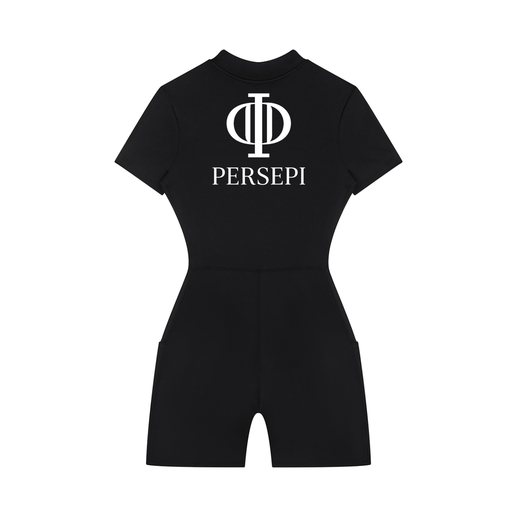 Women's Quarter-Zip Short Sleeve Romper