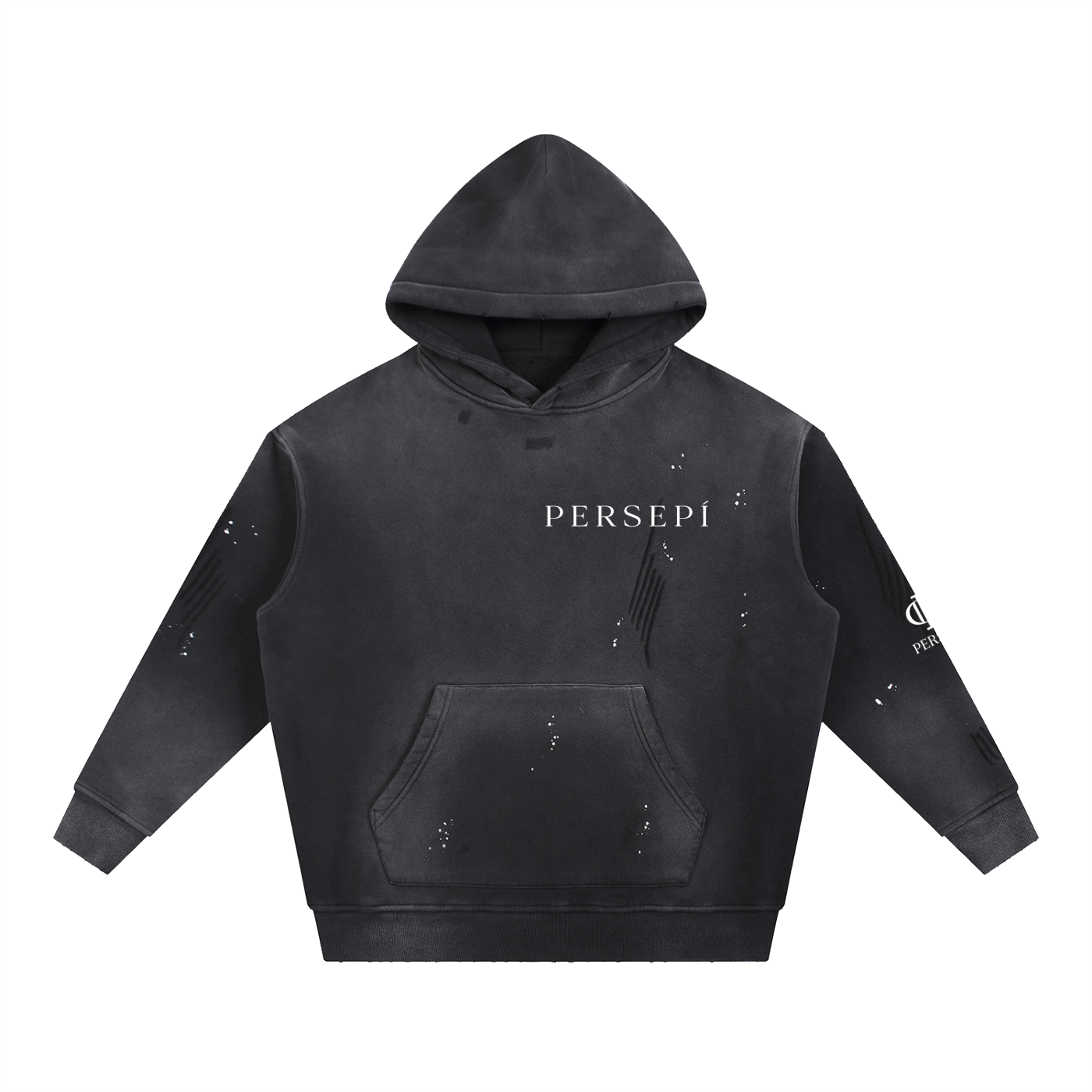 Vintage Washed Frayed Fleece Hoodie