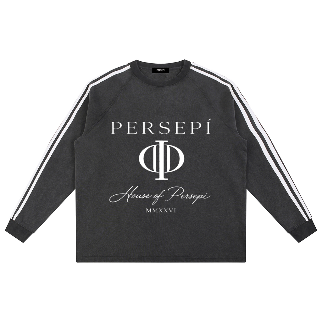 Snow Washed Contrast Tape Sweatshirt