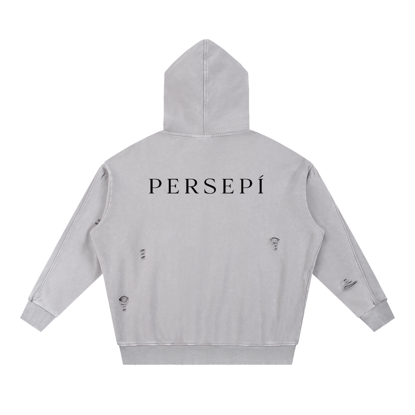 Snow Washed Distressed Panel Pocket Hoodie
