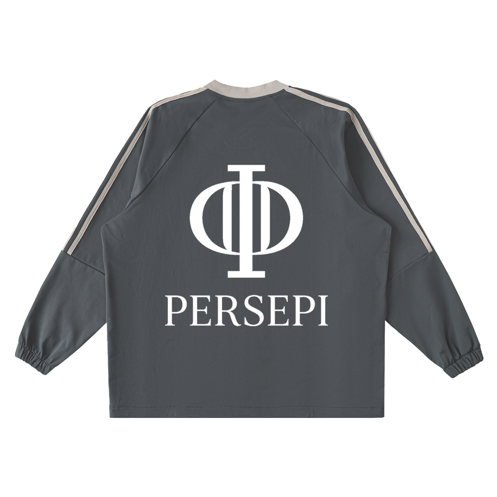 Color-Block V-Neck Long-Sleeve T-Shirt