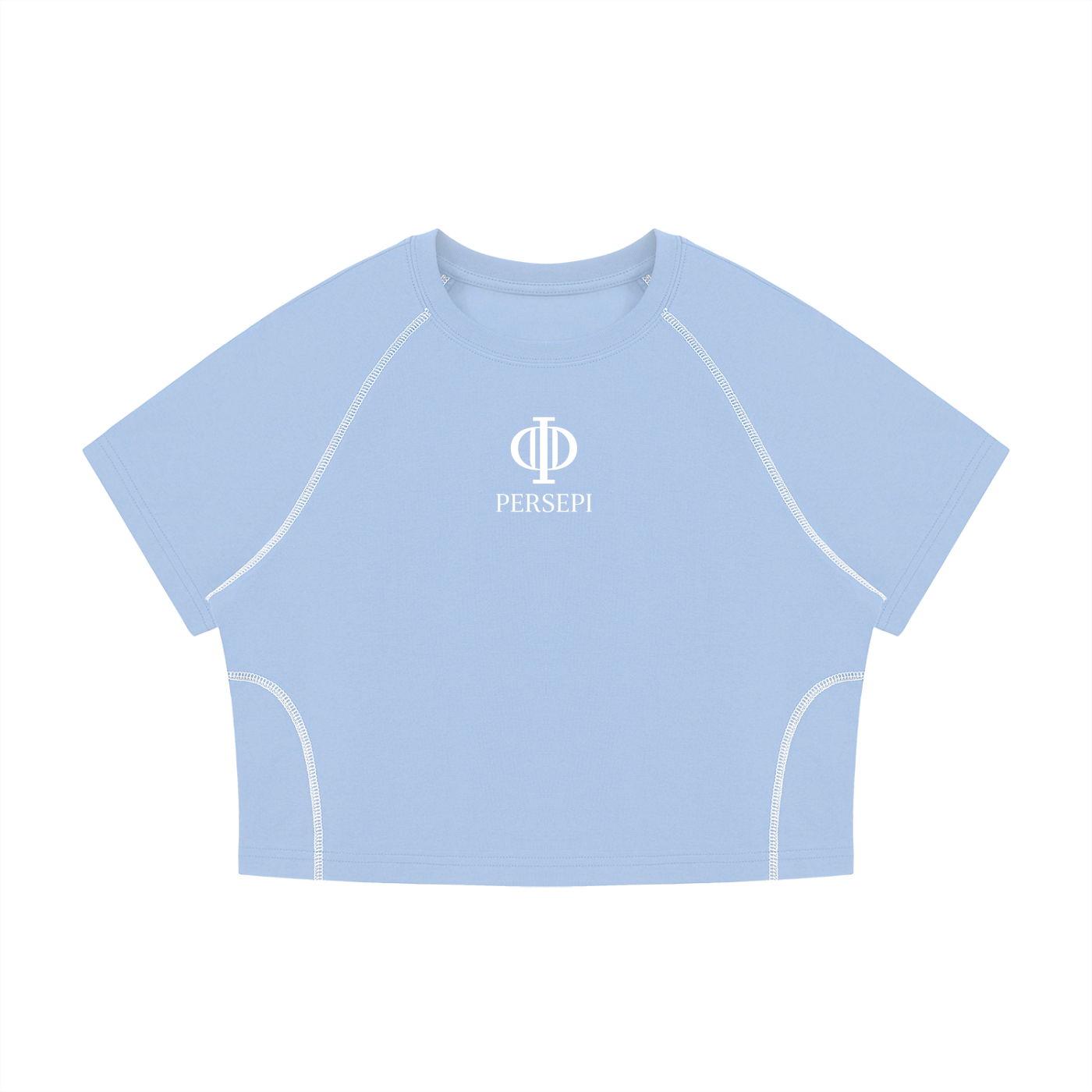 Women's Contrast Stitch Raglan Crop T-Shirt