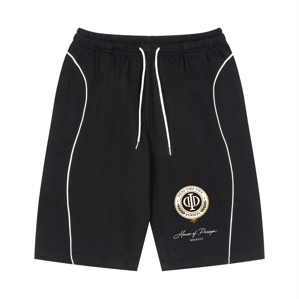 Unisex Piping Drawstring Shorts