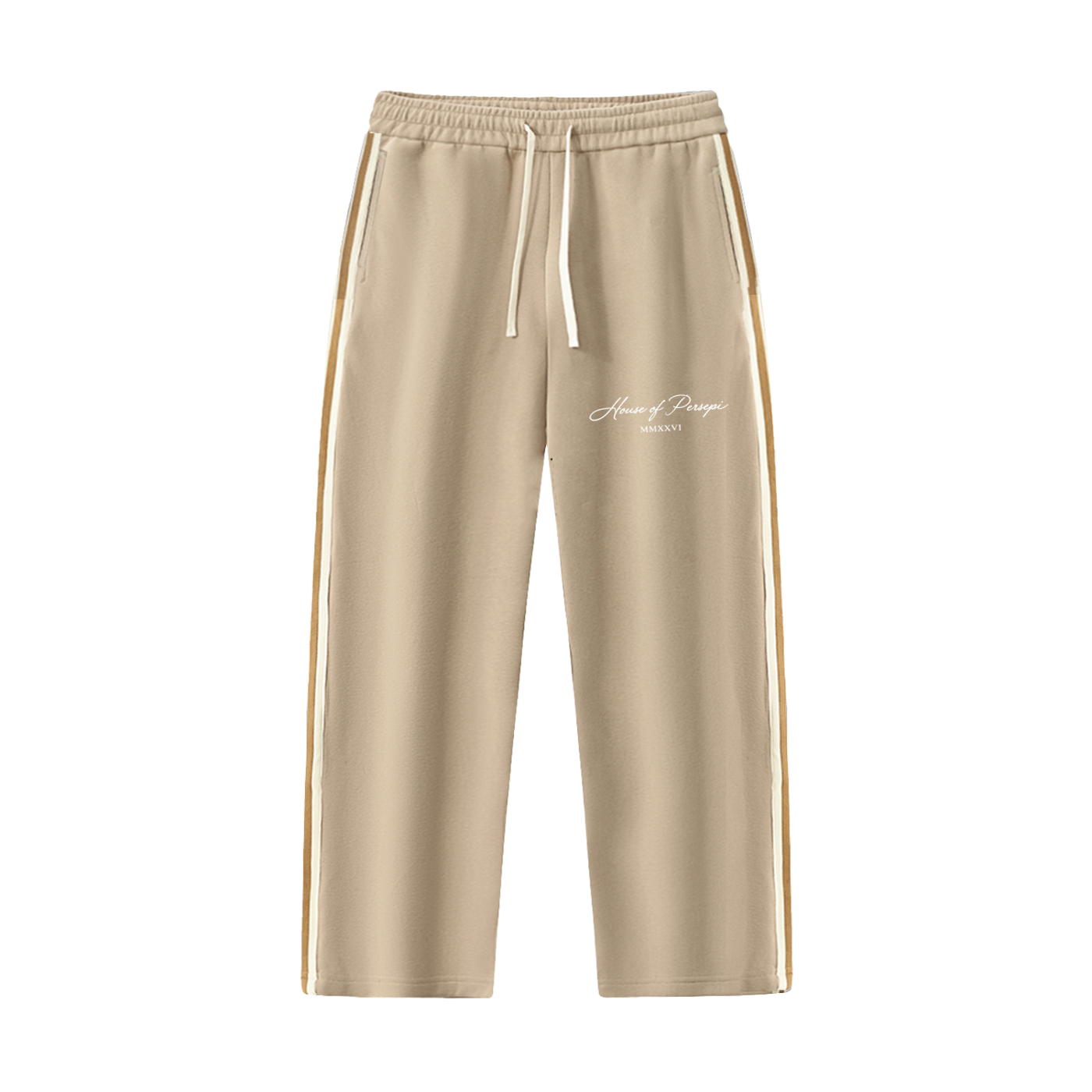 Contrast Side-Stripe Straight-Leg  Pants