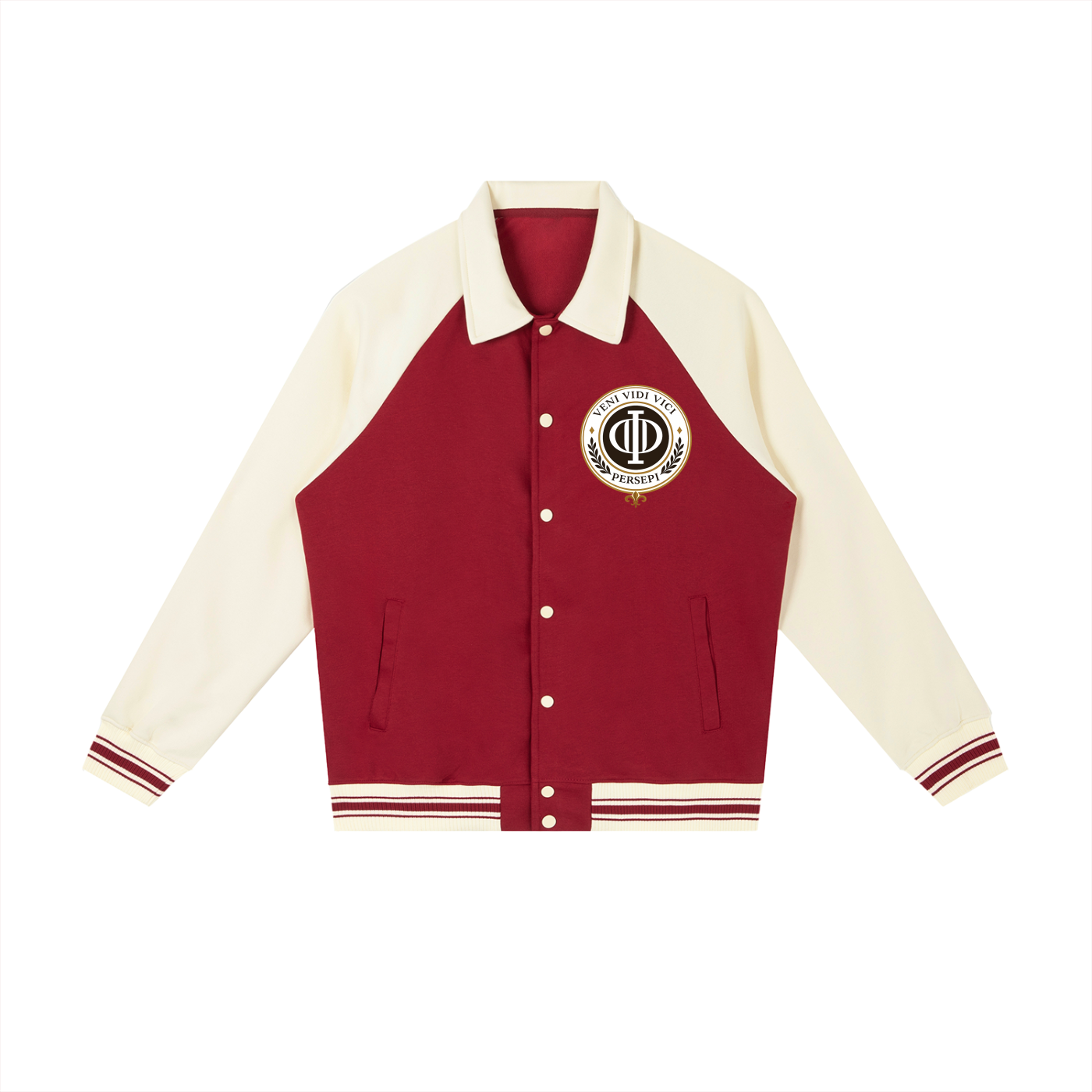 Contrast Raglan Sleeve Baseball Jacket