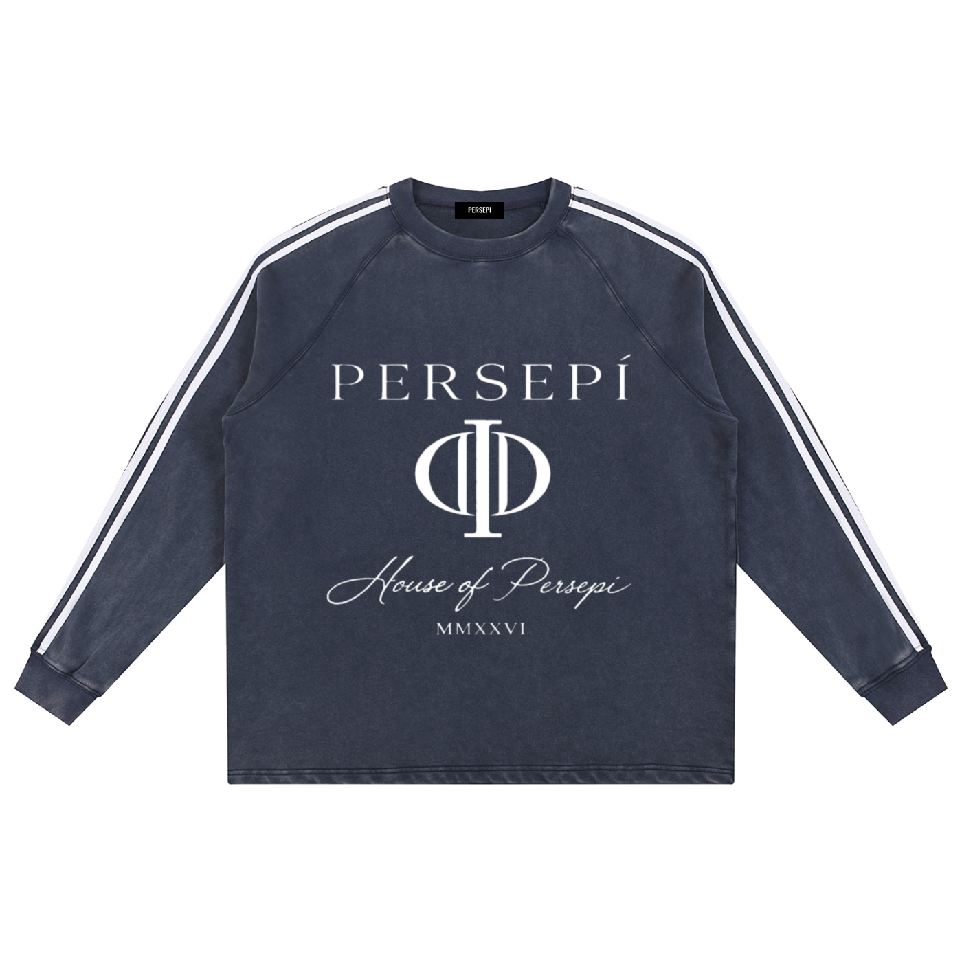 Snow Washed Contrast Tape Sweatshirt