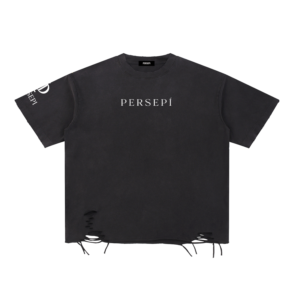 Snow Washed Raw-Hem T-Shirt