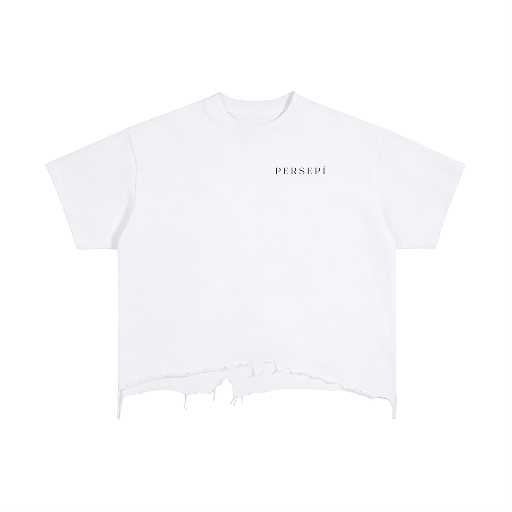 Vintage Wash Boxy Distressed Hem T-Shirt