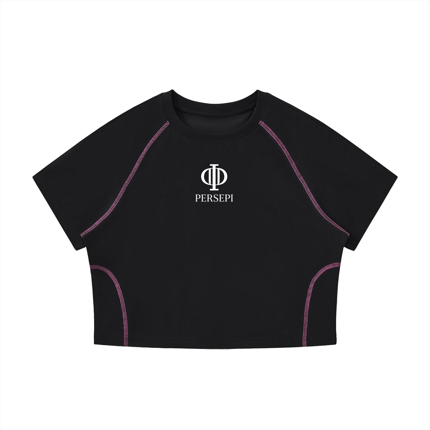 Women's Contrast Stitch Raglan Crop T-Shirt