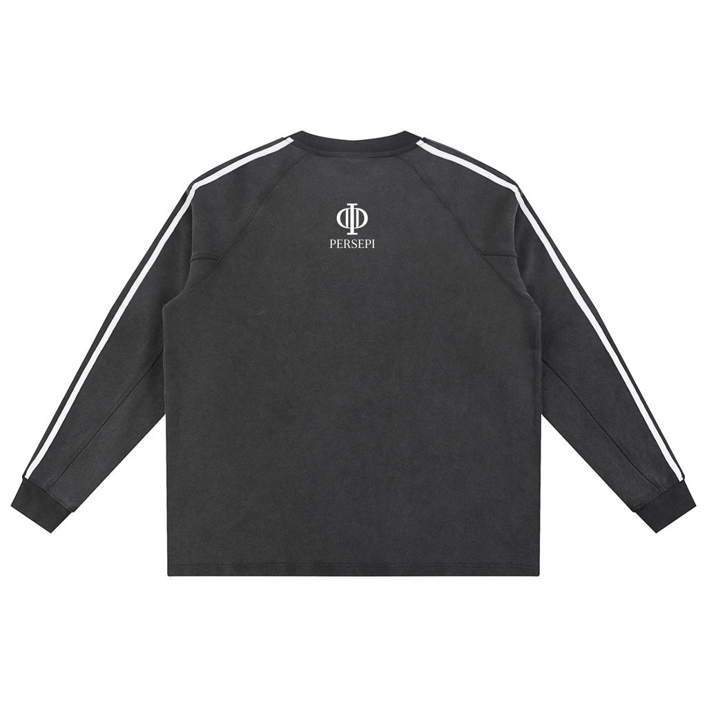 Snow Washed Contrast Tape Sweatshirt