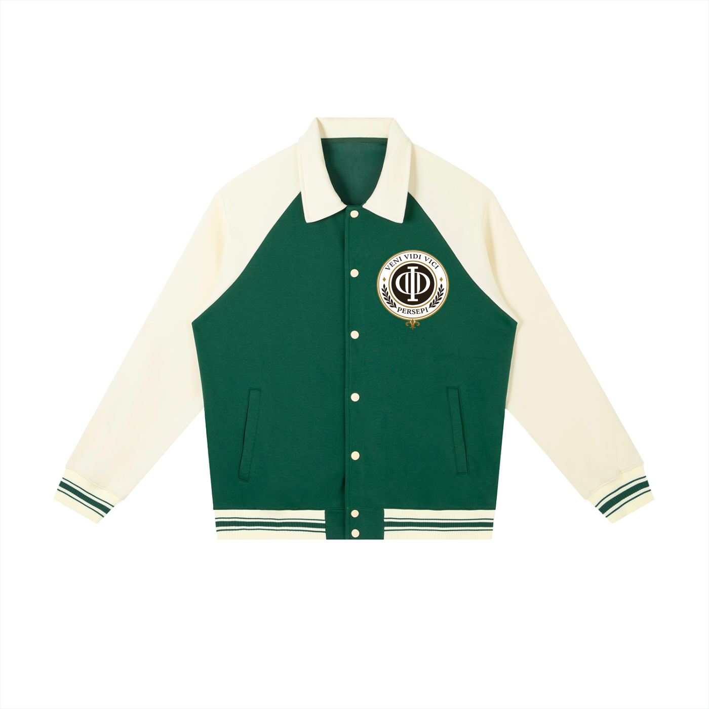 Contrast Raglan Sleeve Baseball Jacket