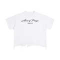 Vintage Wash Boxy Distressed Hem T-Shirt