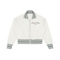 Striped Rib Collar Zip Jacket