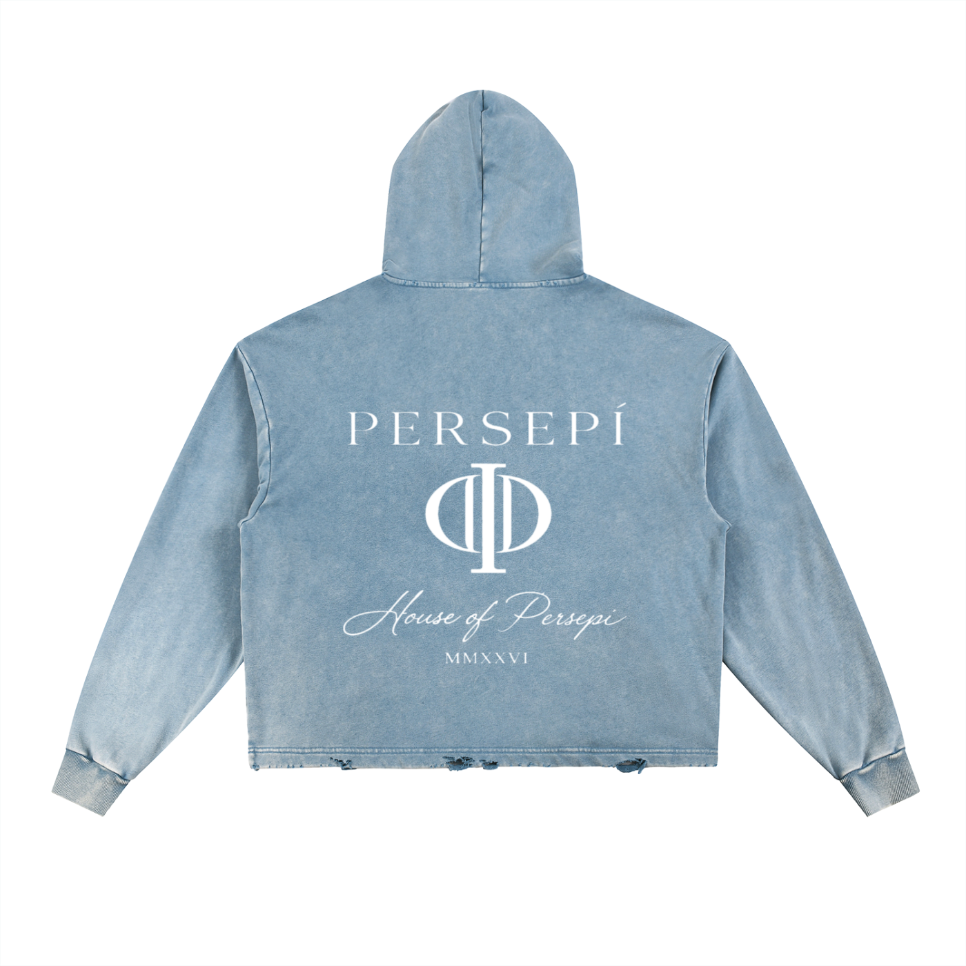 Vintage Washed Frayed-Hem Hoodie
