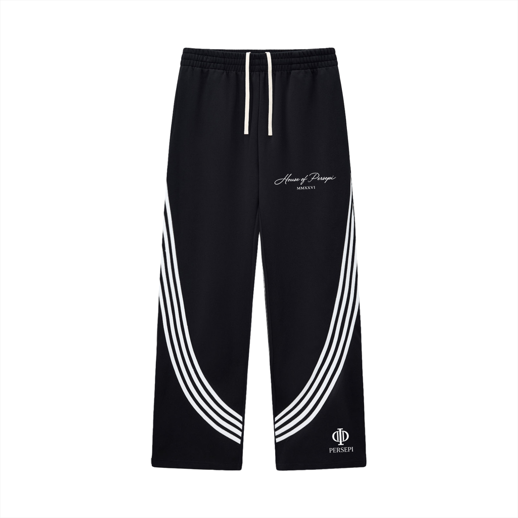 Curved Stripe Straight Sweatpants