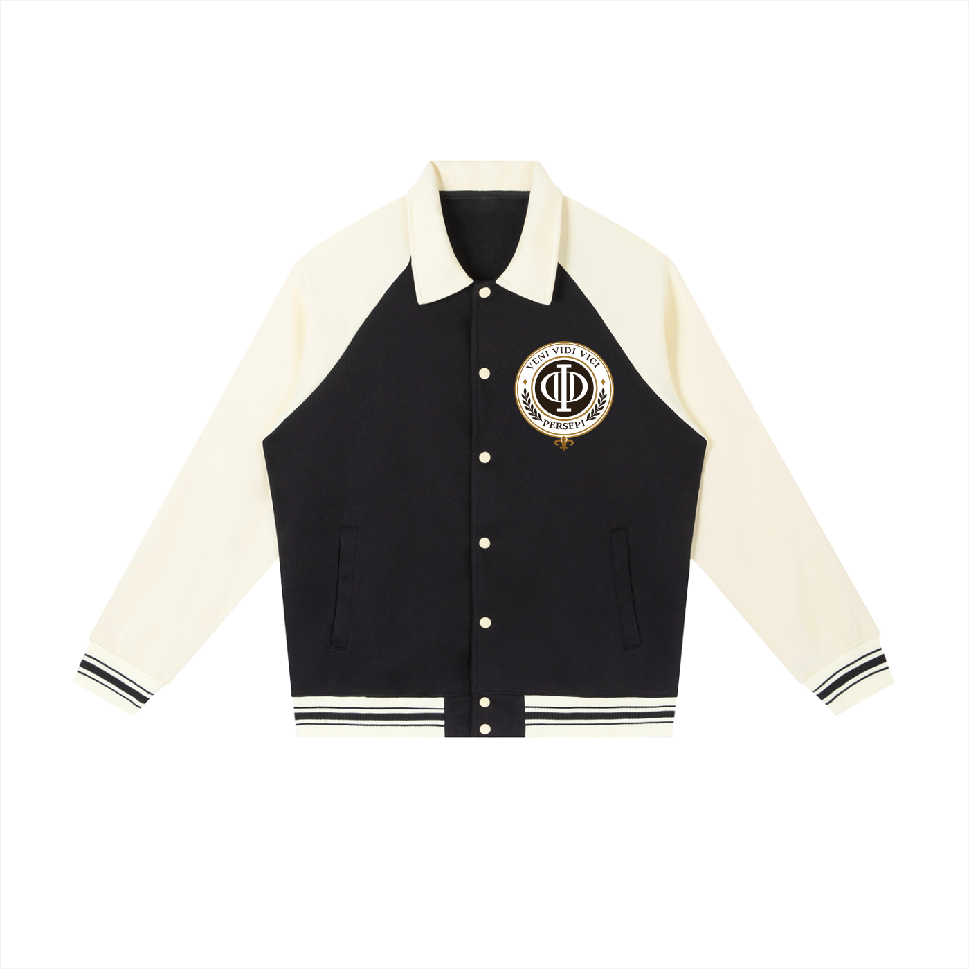 Contrast Raglan Sleeve Baseball Jacket