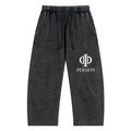Snow Wash Drawstring Cotton Pants