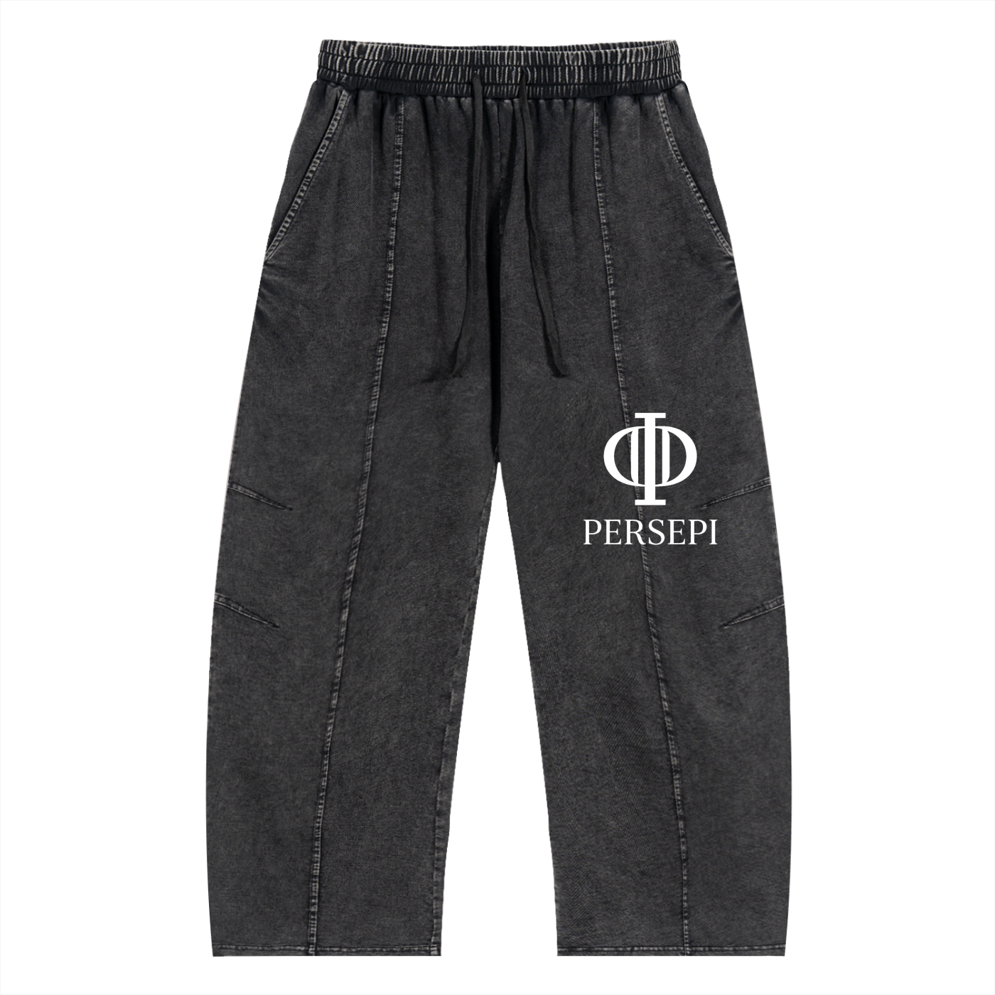 Snow Wash Drawstring Cotton Pants
