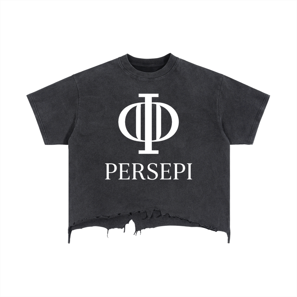 Vintage Wash Boxy Distressed Hem T-Shirt